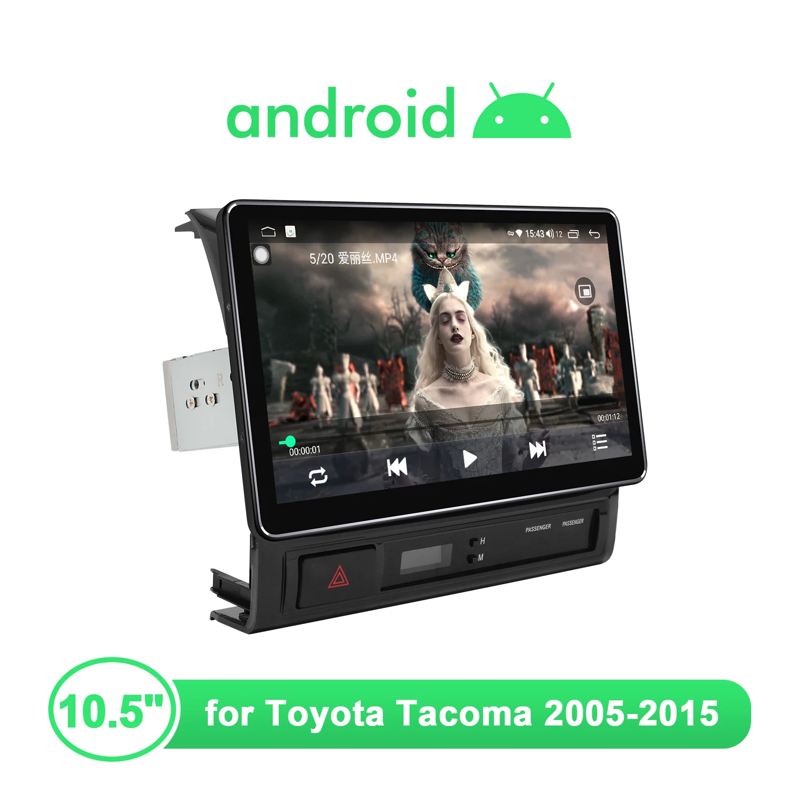 저렴한 안드로이드 10 자동차 라디오 스테레오 10.5 인치 헤드 유닛 멀티미디어 플레이어 도요타 타코마 2005 2015 무선 카플레이 스티어링 휠 4G, Toyota Tacoma
