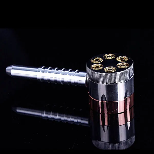 High Quality Revolver Pipe Weed Grinder Six Shooter Smoking Creative Tobacco Cigarette Herb Smoke Crusher | Дом и сад