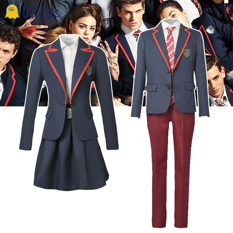 Новинка ТВ Элитная школьная форма косплей костюм темно синяя куртка брюки пояс