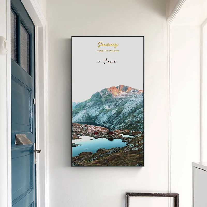 Скандинавская долина Lanscape настенный плакат на холсте и печать Абстрактная