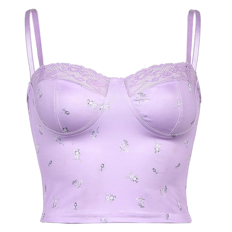 

Lace Floral Chest Camisole Women's All-Matching Slim Fit European and American Short Hot Girl Inner Wear Blouse