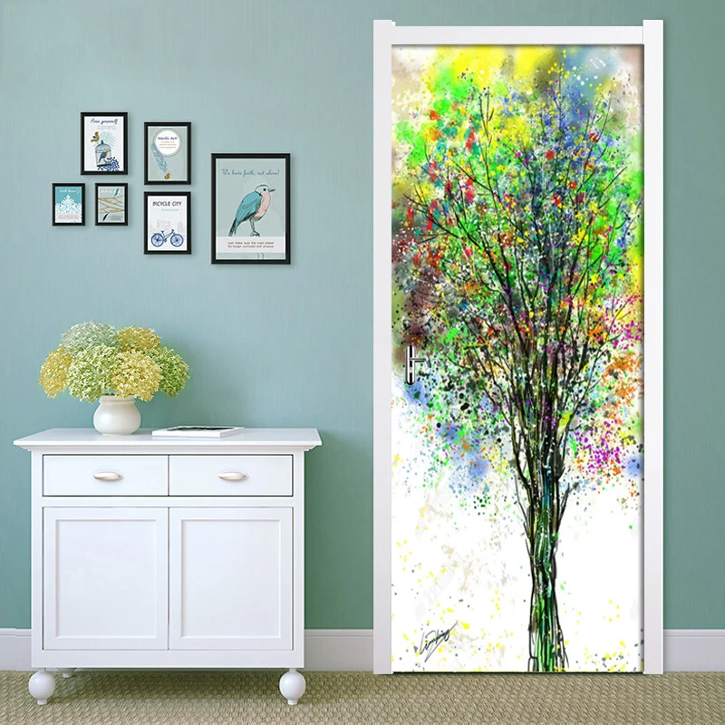 Самоклеящиеся водонепроницаемые 3D наклейки на дверь настенный постер с