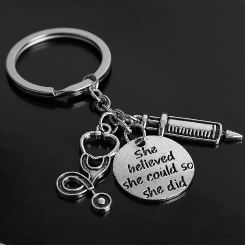 

Doctor Medical Tools Stethoscope Syringe Pendants Key Chains Nurse Medical students Gifts Keychain llaveros