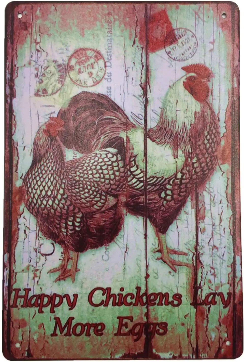 

AIQIBAO Metal Vintage Tin Sign Decor-Farm Fresh Eggs Chicken Wall Decor for Kitchen Home Garage Bar Pub Outdoor Retro Art Sign