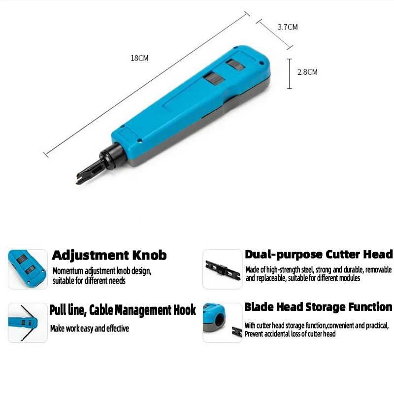 

110/88/66 Punch Down Tool Multi-function Network Cable Tool Telephone Impact Terminal Insertion Tool Wire Stripper Crimping Tool