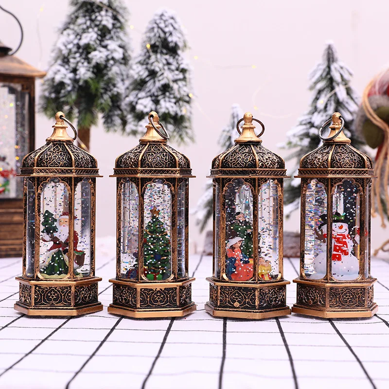 

Christmas Water Glitter Lantern Ornaments Jesus Snowman Old man Xmas Tree Interior Factory Direct Price Hot Sells Promotional