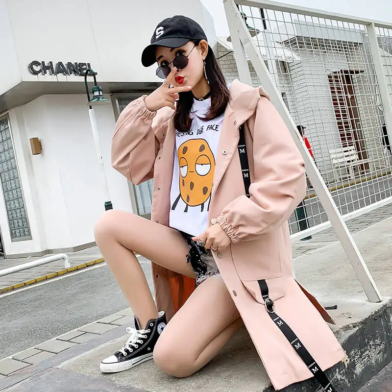 Осенняя Свободная Женская ветровка большого размера куртка-бомбер в стиле