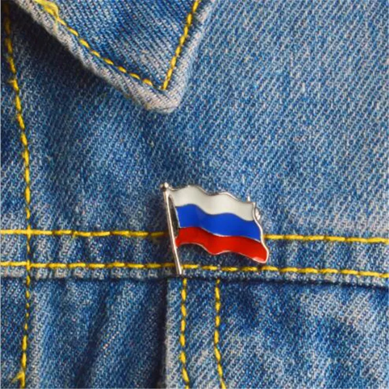 WKOUD эмалированный штифт с российским флагом штифты для флага броши рубашки сумки