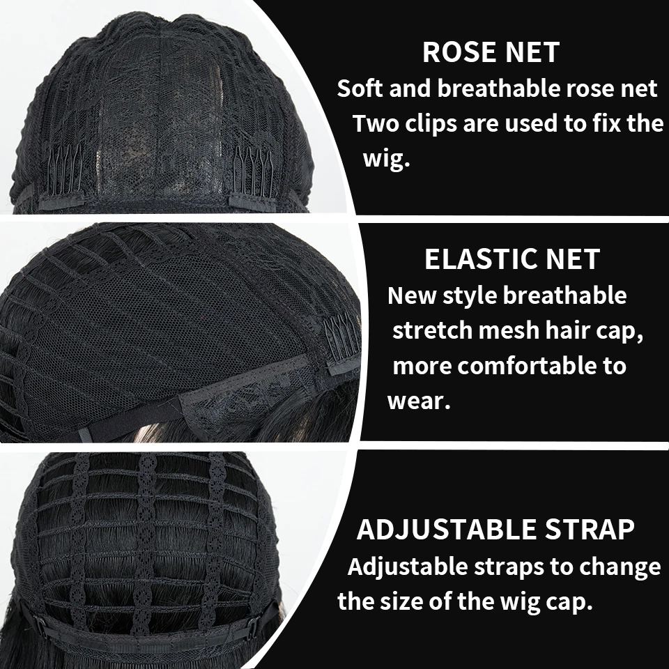 Synthetic Wigs Long Black Straight Wig with Bangs For Women Natural Hair Heat Resistant Hair Black Synthetic Wig for Women