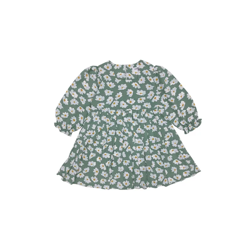 Детское платье для девочек 2020 осеннее Новое квадратное с воротником шифоновое