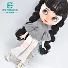 Одежда для кукол Blyth, рубашка в клетку, комбинезон, футболка для Blyth Azone OB23 OB24 16, аксессуары для кукол