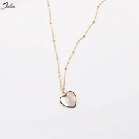 joolim jewelry wholesale simple shell heart pendant necklace waterproof gold jewelry