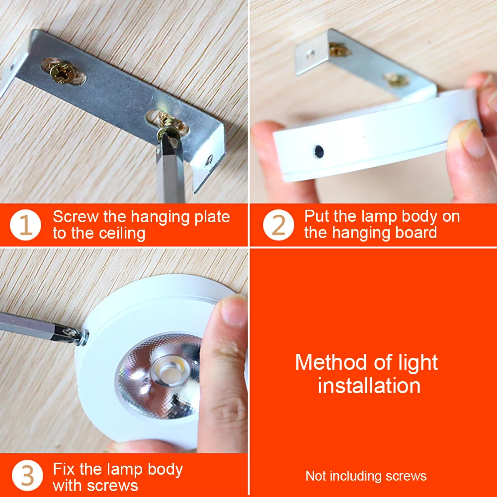 

3pcs LED Ultra-Thin Surface-Mounted Small Spot-Free Spotlight Mini Spotlight Counter Light Small 3W Spotlight