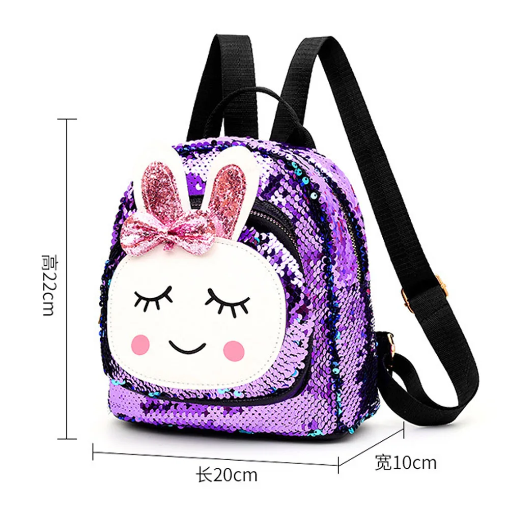 Блестящий рюкзак с блестками для девочек блестящий милый кролик блестящая
