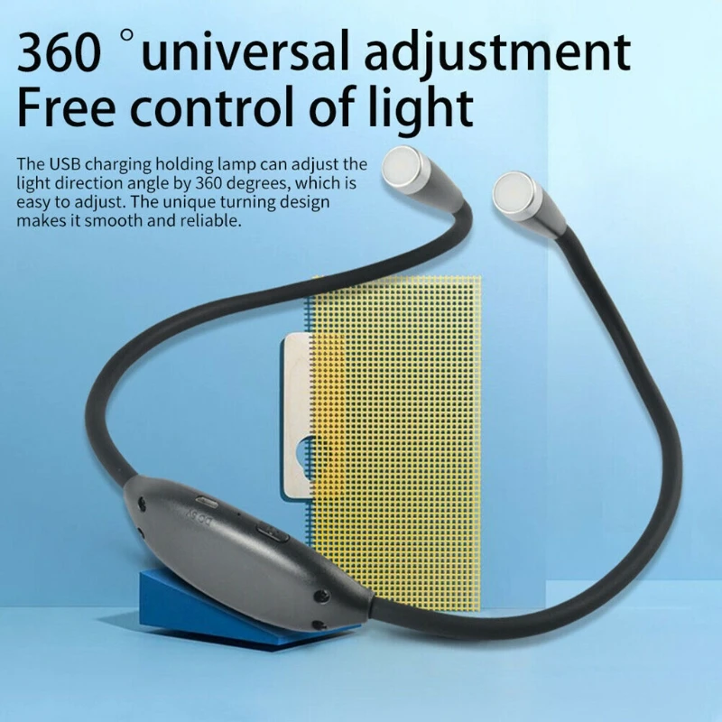 

Outdoor 3 Brightness Levels For Bed LED Neck Reading Light Bendable Arms Camping 85DD