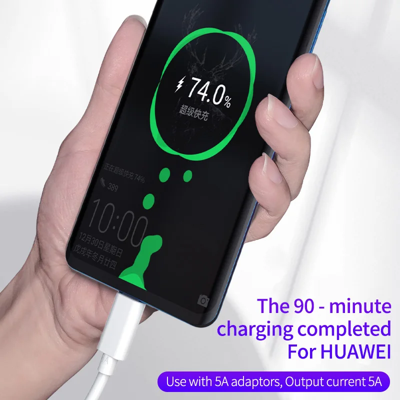 Мобильный телефон кабель 5A супер зарядный USB типа C для Huawei OPP Vivo быстрая зарядка