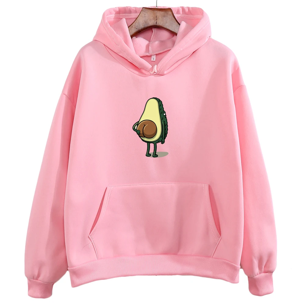 Забавные авокадо толстовки с капюшоном и принтом для женщин осень-зима Harajuku