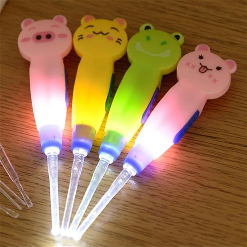 

AA Luminous Ear Spoon Removable Cat Cartoon Pictures Bright Light Ear Care Cleaning Tools