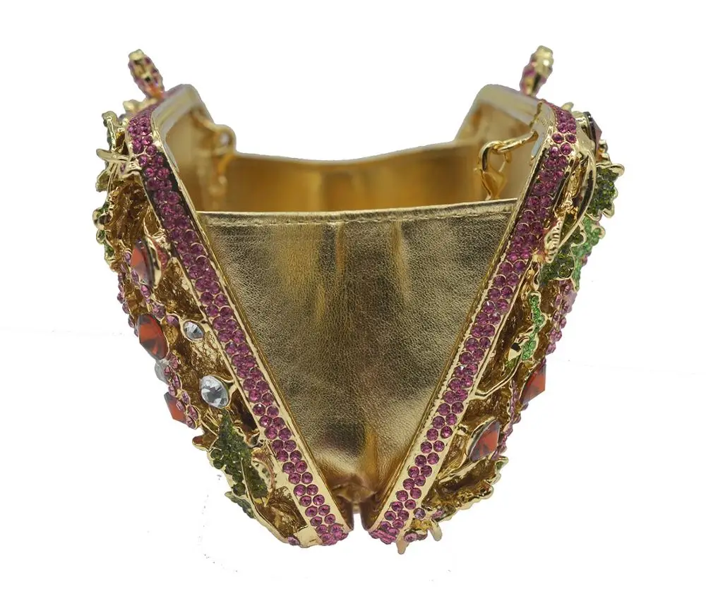 

colorful leaf Dazzling Crystal Clutch Purse Wedding Bridal Evening Bags clutch Party Handbags Women Shoulder Bags crossbody bag