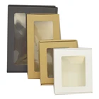 10 шт., большая подарочная коробка для упаковки, коричневая крафт-бумага, Прямоугольная Упаковка, Коробки для подарка, тонкая картонная коробка на заказ для продажи