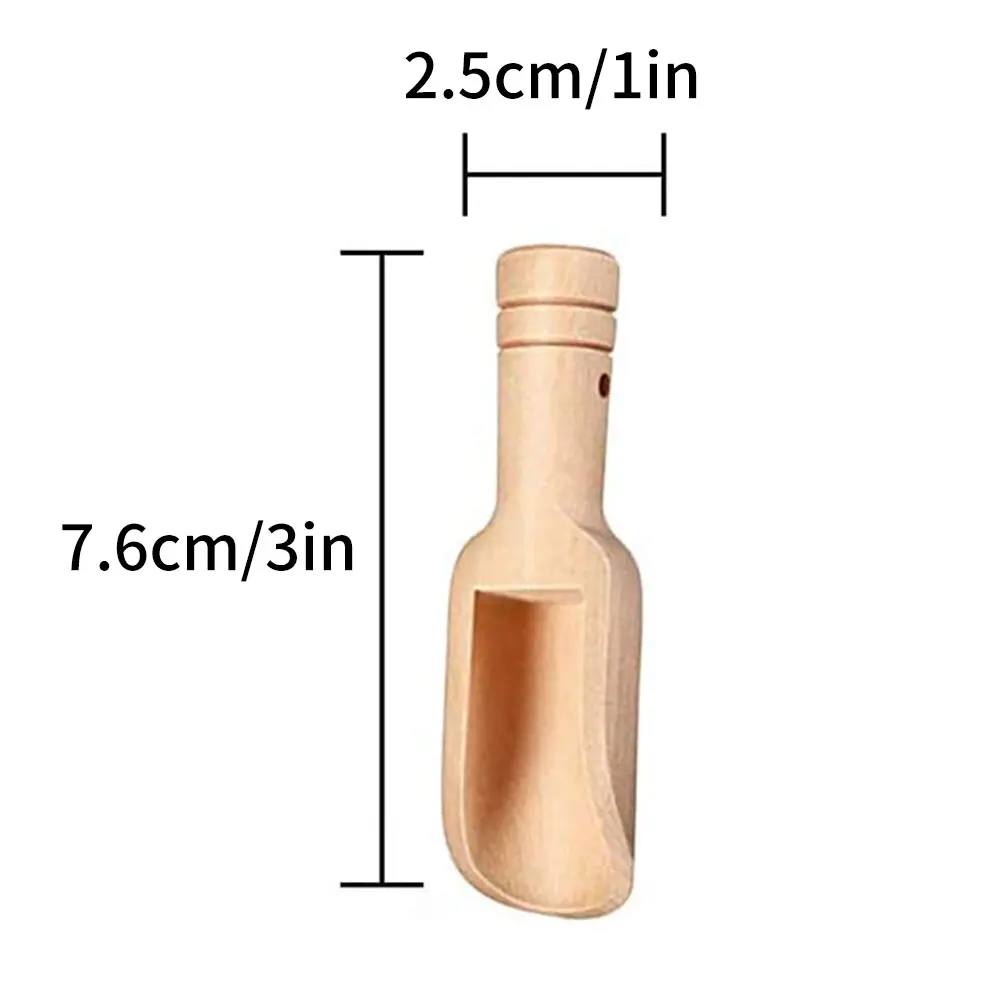 

20PCS Mini Nature Wooden Spoon Tiny Bamboo Spoons Bath Salt Spice Tea Candy Flour Home Kitchen Tool Scoop With Short Handle