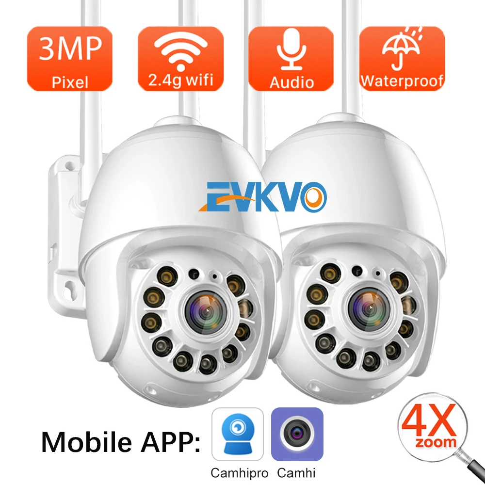 3MP Мини Wi-Fi PTZ IP-камера 4-кратный цифровой зум отслеживание движения двухстороннее