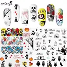 Переводная наклейка для ногтей Monja, серия Рождество, Хэллоуин, разные узоры, сделай сам, водяной знак, наклейки для ногтей, украшение для маникюра