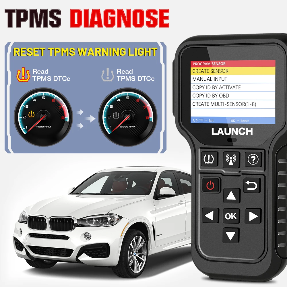 LAUNCH X431 Tire Pressure Sensor Program Relearn Activation CRT5011E TPMS Diagnostic Tools and 315MHz/433MHz RF-Sensor Optional images - 6