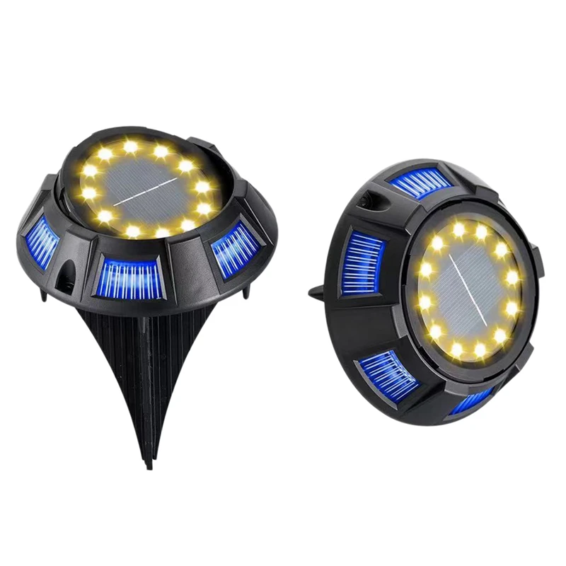 

2 шт./упаковка, водонепроницаемые фонари на солнечной батарее, 12 светодиодов