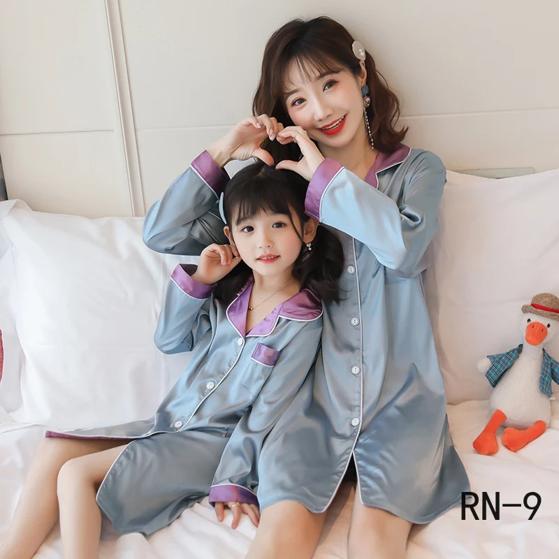 Ночная рубашка с длинными рукавами для девочек Весенняя Повседневная Одинаковая