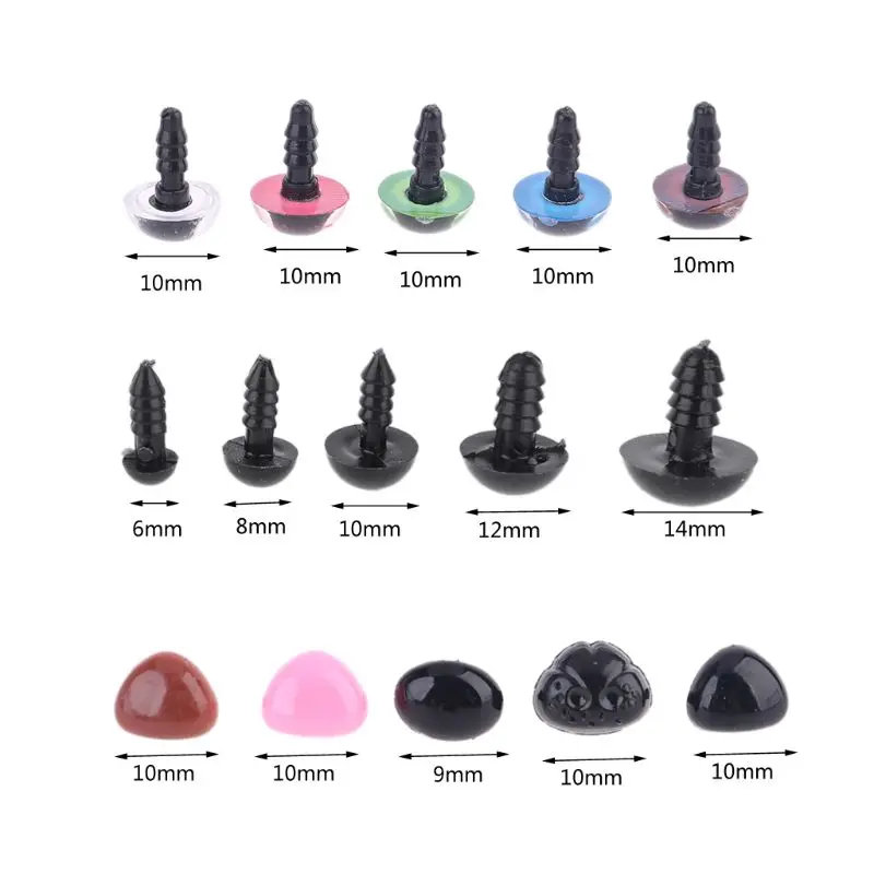 

280 Pcs Colorful Plastic Crafts Safety Eyes 15 Grid DIY Kit with Washer for Bear C63C