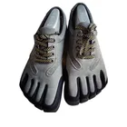 Кроссовки на шнуровке для мужчин и женщин, легкие дышащие, с пятью носками, Уличная обувь для бега, резиновая нескользящая подошва, серого цвета