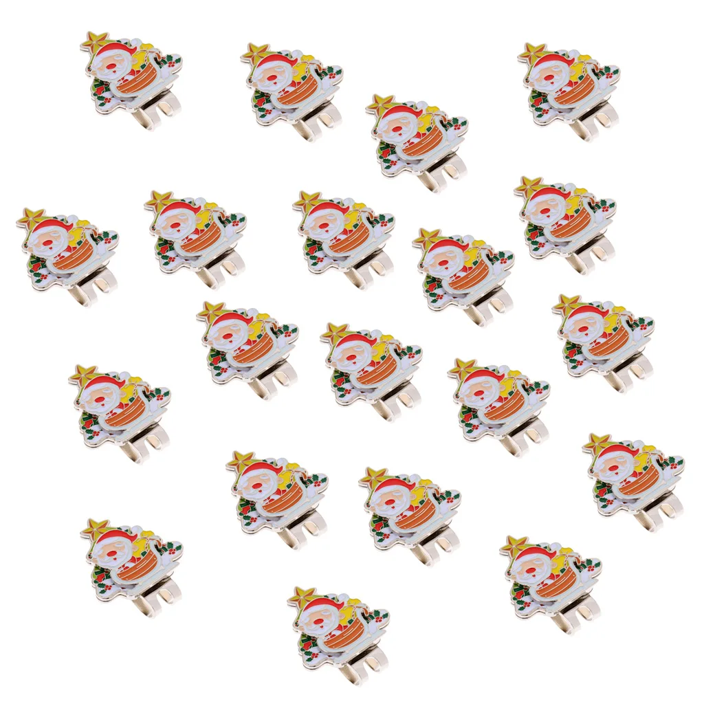 20 штук шапка Санта-Клауса козырек клип магнит заколка на шляпу Мяч Для Гольфа