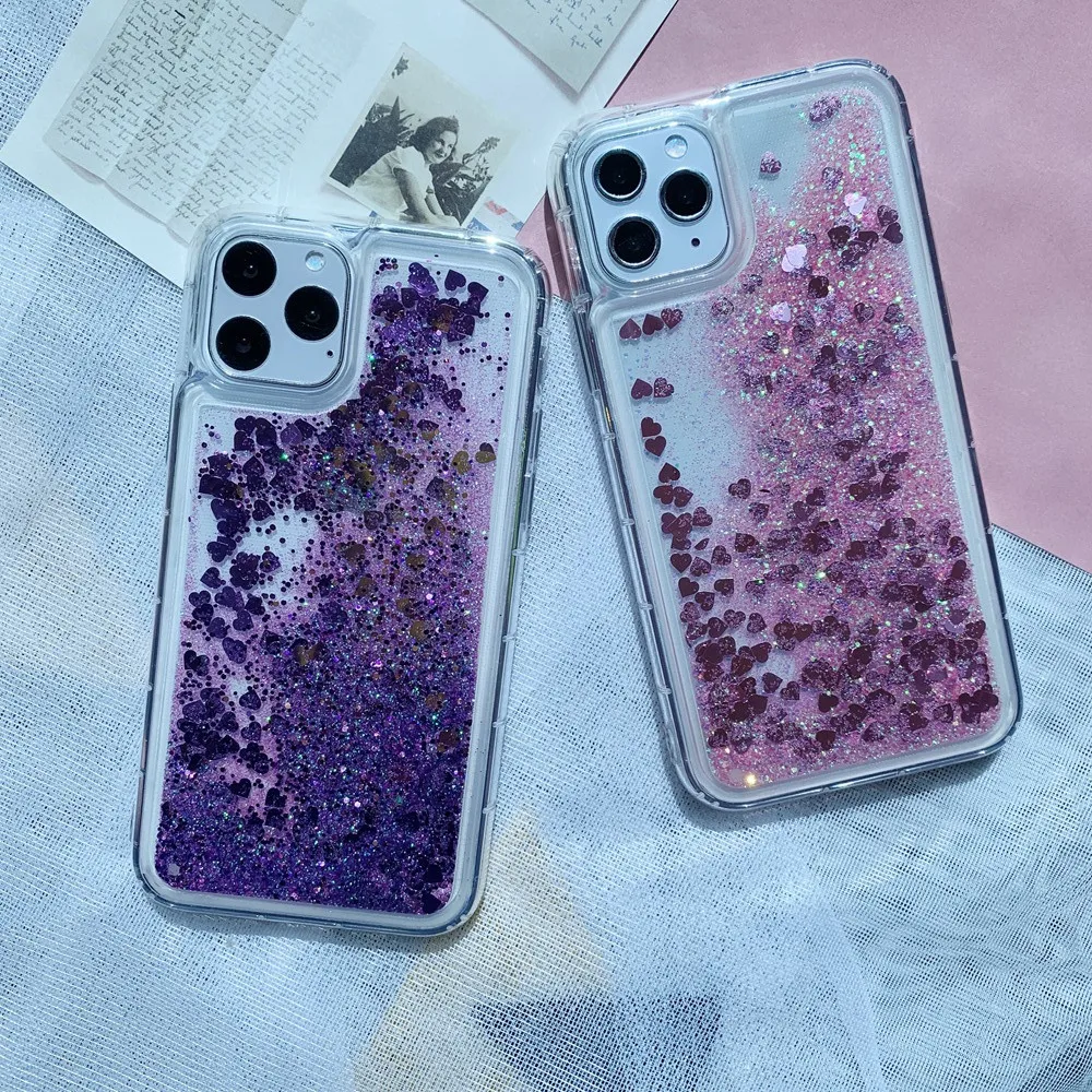 For iPhone 5 5s SE 6 6s 7 8 Plus 11 Pro X XS XR Max Liquid Glitter Quicksand Love Heart Snowflake Soft Silicon TPU Case Cover | Мобильные