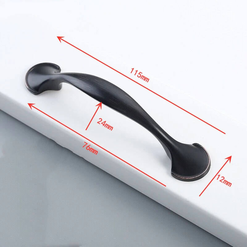 Новая мебельная ручка для шкафа с ящиками, металлическая, цвета черный хром никель, для кухонного шкафа, двери шкафа, комода и шкафа.