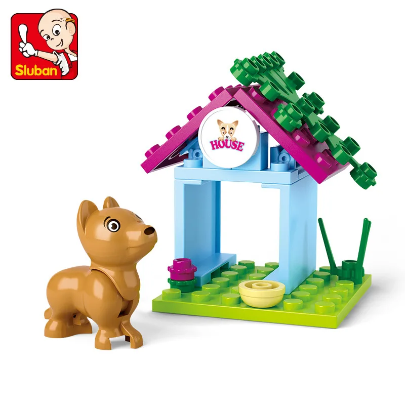 

19Pcs SLuban Street View Building Block 0513 Puppy House Girl Small Particles Assembling Toy Gifts
