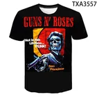 Летние футболки Guns N Roses с 3D принтом, повседневные мужские, женские, Детские Модные хлопковые топы с коротким рукавом для мальчиков и девочек, уличная одежда