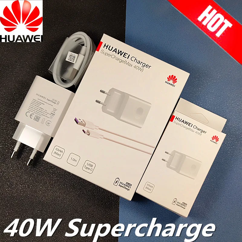 Оригинальное зарядное устройство Huawei mate 30 pro 40 Вт быстрая зарядка 5 А кабель usb Type c