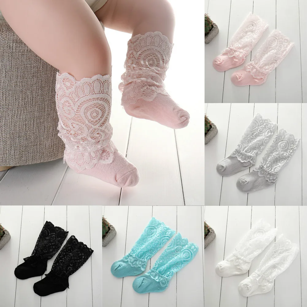

Baby Girl Summer Casual Solid Lace Socks 0-3Y Newborn Infant Toddler Kids Fashion Knee High Socks