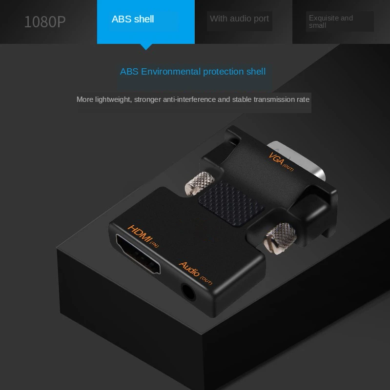 

Hdmi to VGA converter Laptop desktop PC SET-top box TV projector VJA cable adapter