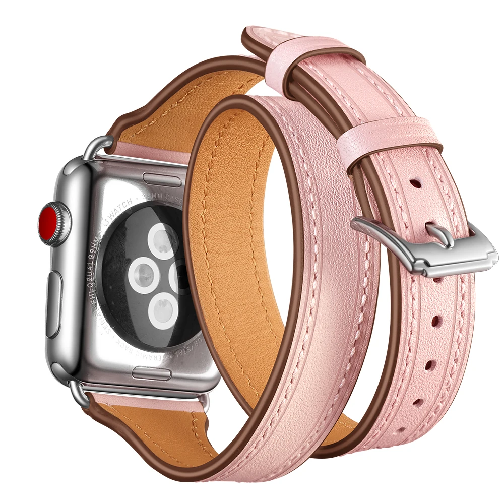Ремешок кожаный для Apple Watch Series 4 5 40 мм 44 мягкий воздухопроницаемый спортивный