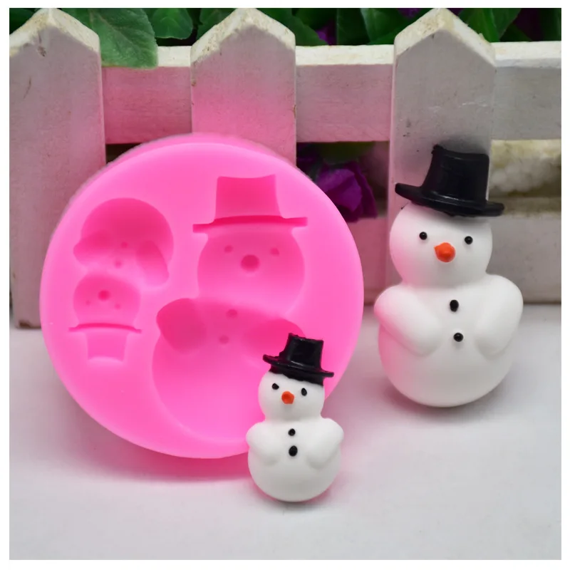 DIY трехмерная форма для выпечки снеговика шоколадная помадка Жидкая силиконовая