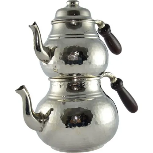 

Zugazo Tattoo Copper Wood Handle Teapot traditional Turkish tea Pot Set