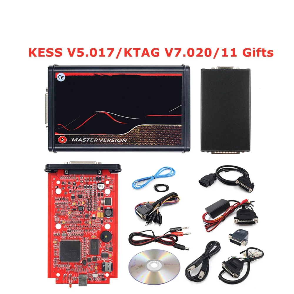 Онлайн Kess V5.017 2 80 OBD2 менеджер Тюнинг Комплект KTAG V7.020 4 LED неограниченный KESS 5 017 K-TAG 7