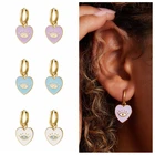 Женские серьги-кольца из серебра 925 пробы, с эмалью