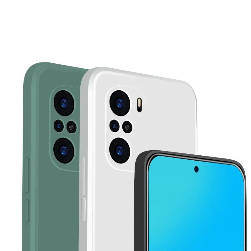 Чехол для Redmi K40 Pro тонкий квадратный жидкий силиконовый чехол Xiaomi Mi 11 10T 10 Lite Note 9 9S