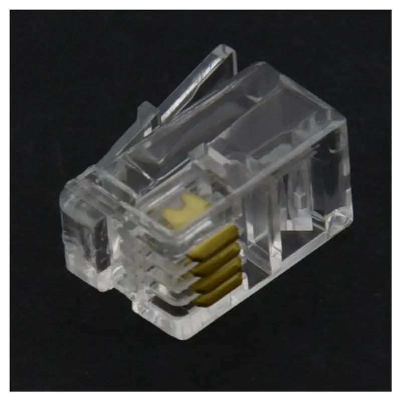 Горячая Распродажа RJ9 4P4C Plug Phone Jack Connector 50 штук прозрачный | Инструменты