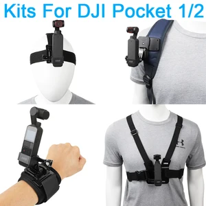 accessories kit for dji osmo pocket 2new quick release head strap mount chest mount harness backpack clip holder wrist strap free global shipping