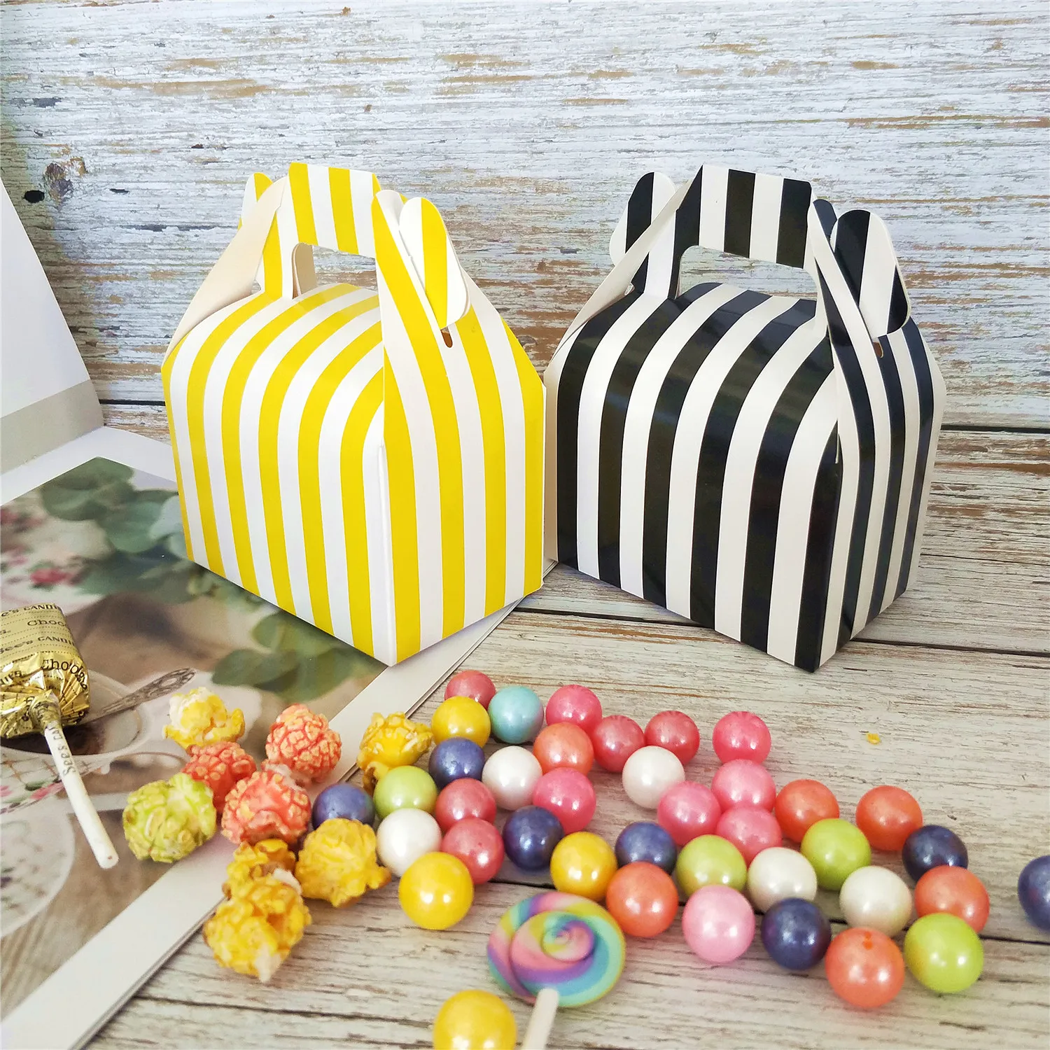 .mutli Color Candy/wedding Favors Display Box .kraft/pink/purple/black White Color Gift Package Box