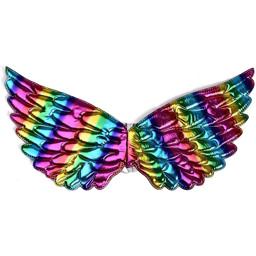 Alas de arco&iacute;ris de unicornio para ni&ntilde;as, accesorios de disfraz de princesa, fiesta de cumplea&ntilde;os y Halloween, Cosplay-3